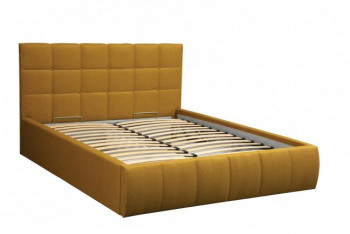 Кровать "Диана" ш. 1400 (Н=1010мм) (жаккард горчица) в Искитиме - iskitim.mebel54.com | фото