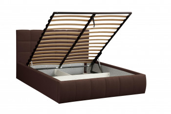 Кровать "Диана" ш. 1600 (Н=1010мм) (жаккард шоколад) в Искитиме - iskitim.mebel54.com | фото