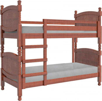 Кровать двухъярусная Валерия из массива сосны 800*1890 Орех в Искитиме - iskitim.mebel54.com | фото