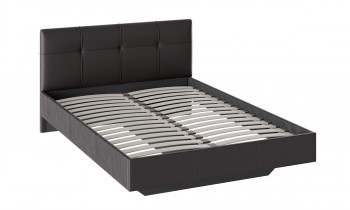 Кровать «Элис» c мягкой обивкой тип 1 Экокожа/Темно-коричневый/1400 в Искитиме - iskitim.mebel54.com | фото