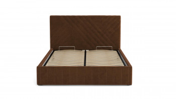 Кровать Гамма ш. 1400 (без основания для хранения) (велюр тенерифе шоколад) в Искитиме - iskitim.mebel54.com | фото