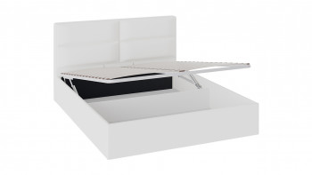 Кровать «Глосс» с мягкой обивкой и подъемным механизмом тип 1 (1400) (Белая) в Искитиме - iskitim.mebel54.com | фото