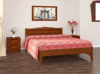 Кровать Карина-7 из массива сосны 1200*2000 Орех в Искитиме - iskitim.mebel54.com | фото