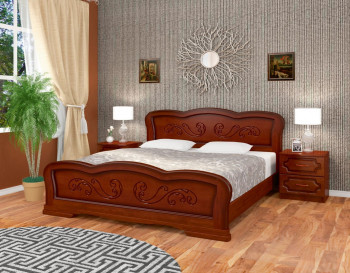 Кровать Карина-8 из массива сосны 1200*2000 Орех в Искитиме - iskitim.mebel54.com | фото