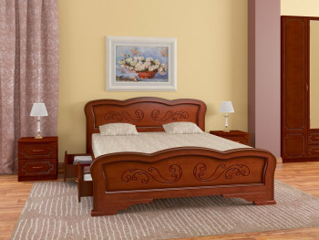 Кровать Карина-8 с ящиками из массива сосны 1400*2000 Орех в Искитиме - iskitim.mebel54.com | фото