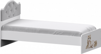 Кровать Каспер с мягкой спинкой и фотопечатью (800х1900) Белый в Искитиме - iskitim.mebel54.com | фото