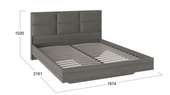 Кровать «Либерти» с мягким изголовьем Хадсон/Ткань Грей/1600 в Искитиме - iskitim.mebel54.com | фото