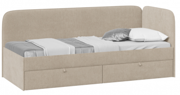Кровать «Молли» с мягкой обивкой (900) тип 1 (Микровелюр Scandi Cream 03) в Искитиме - iskitim.mebel54.com | фото