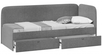 Кровать «Молли» с мягкой обивкой (900) тип 1 (Микровелюр Scandi Graphite 22) в Искитиме - iskitim.mebel54.com | фото