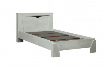 Кровать одинарная 33.07 с настилом "Лючия" (ш. 900)/(бетон пайн белый / венге / белый) в Искитиме - iskitim.mebel54.com | фото