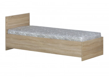 Кровать одинарная 800-2 без матраса (прямые спинки) Дуб Сонома в Искитиме - iskitim.mebel54.com | фото