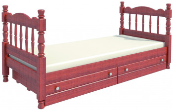 Кровать одинарная Аленка из массива сосны 800*1890 Орех в Искитиме - iskitim.mebel54.com | фото