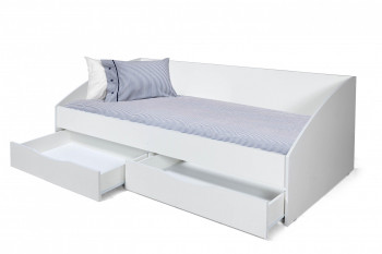 Кровать одинарная "Фея - 3" (симметричная) New/(белый / белый / ДВПО: белый) в Искитиме - iskitim.mebel54.com | фото