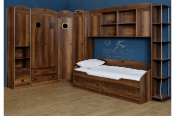 Кровать с 2-мя ящиками «Навигатор» (Дуб Каньон) в Искитиме - iskitim.mebel54.com | фото