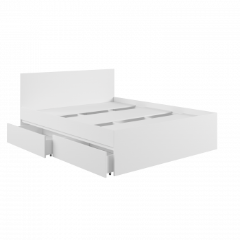 Кровать с ящиками К1.6М Мадера Белый в Искитиме - iskitim.mebel54.com | фото