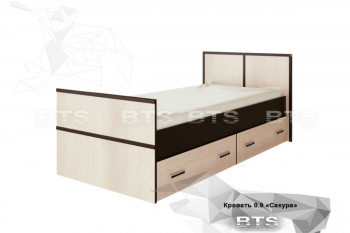 Кровать Сакура с настилом и ящиками 0,9 (Венге/Лоредо) в Искитиме - iskitim.mebel54.com | фото