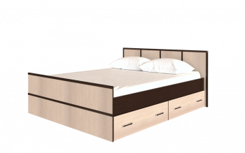 Кровать Сакура с настилом и ящиками 1,4 (Венге/Лоредо) в Искитиме - iskitim.mebel54.com | фото