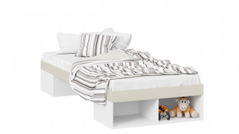 Кровать «Сканди»  Дуб Гарден/Белый в Искитиме - iskitim.mebel54.com | фото