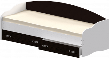 Кровать Софа-7 с мягкой спинкой (800х1900) Белый/Венге в Искитиме - iskitim.mebel54.com | фото