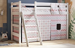Кровать Соня вариант 6 полувысокая с наклонной лестницей Белый полупрозрачный в Искитиме - iskitim.mebel54.com | фото