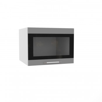 Лофт ГВПГСФ 600 шкаф верхний горизонтальный глубокий высокий (Штукатурка белая/корпус Серый) в Искитиме - iskitim.mebel54.com | фото