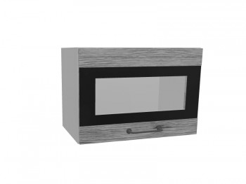 Лофт ПГСФ 500 шкаф верхний горизонтальный со стеклом и фотопечатью (Дуб майский/корпус Серый) в Искитиме - iskitim.mebel54.com | фото
