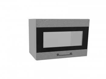 Лофт ПГСФ 500 шкаф верхний горизонтальный со стеклом и фотопечатью (Штукатурка серая/корпус Серый) в Искитиме - iskitim.mebel54.com | фото