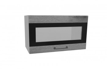 Лофт ПГСФ 600 шкаф верхний горизонтальный со стеклом и фотопечатью (Дуб цикорий/корпус Серый) в Искитиме - iskitim.mebel54.com | фото