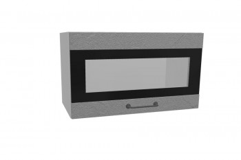 Лофт ПГСФ 600 шкаф верхний горизонтальный со стеклом и фотопечатью (Штукатурка серая/корпус Серый) в Искитиме - iskitim.mebel54.com | фото