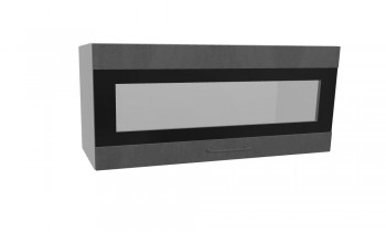 Лофт ПГСФ 800 шкаф верхний горизонтальный со стеклом и фотопечатью (Бетон темный/корпус Серый) в Искитиме - iskitim.mebel54.com | фото