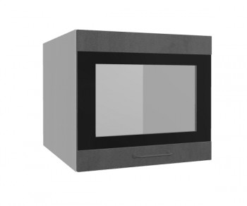 Лофт ВПГСФ 500 шкаф верхний горизонтальный со стеклом высокий с фотопечатью (Бетон темный/корпус Серый) в Искитиме - iskitim.mebel54.com | фото