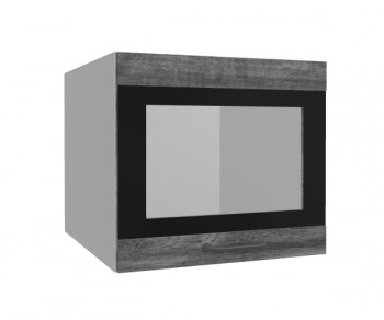 Лофт ВПГСФ 500 шкаф верхний горизонтальный со стеклом высокий с фотопечатью (Дуб бурый/корпус Серый) в Искитиме - iskitim.mebel54.com | фото