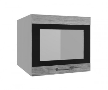 Лофт ВПГСФ 500 шкаф верхний горизонтальный со стеклом высокий с фотопечатью (Дуб майский/корпус Серый) в Искитиме - iskitim.mebel54.com | фото
