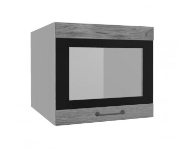 Лофт ВПГСФ 500 шкаф верхний горизонтальный со стеклом высокий с фотопечатью (Дуб цикорий/корпус Серый) в Искитиме - iskitim.mebel54.com | фото