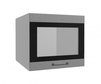 Лофт ВПГСФ 500 шкаф верхний горизонтальный со стеклом высокий с фотопечатью (Штукатурка серая/корпус Серый) в Искитиме - iskitim.mebel54.com | фото