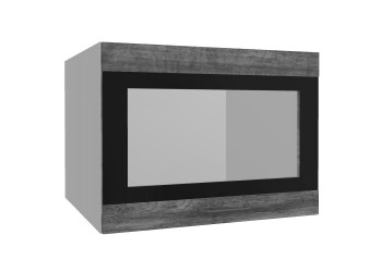 Лофт ВПГСФ 600 шкаф верхний горизонтальный со стеклом высокий с фотопечатью (Дуб бурый/корпус Серый) в Искитиме - iskitim.mebel54.com | фото