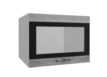 Лофт ВПГСФ 600 шкаф верхний горизонтальный со стеклом высокий с фотопечатью (Дуб майский/корпус Серый) в Искитиме - iskitim.mebel54.com | фото