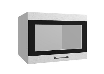 Лофт ВПГСФ 600 шкаф верхний горизонтальный со стеклом высокий с фотопечатью (Штукатурка белая/корпус Серый) в Искитиме - iskitim.mebel54.com | фото