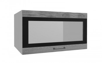 Лофт ВПГСФ 800 шкаф верхний горизонтальный со стеклом высокий с фотопечатью (Дуб цикорий/корпус Серый) в Искитиме - iskitim.mebel54.com | фото