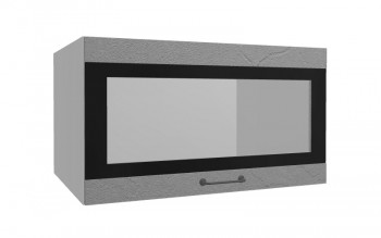 Лофт ВПГСФ 800 шкаф верхний горизонтальный со стеклом высокий с фотопечатью (Штукатурка серая/корпус Серый) в Искитиме - iskitim.mebel54.com | фото