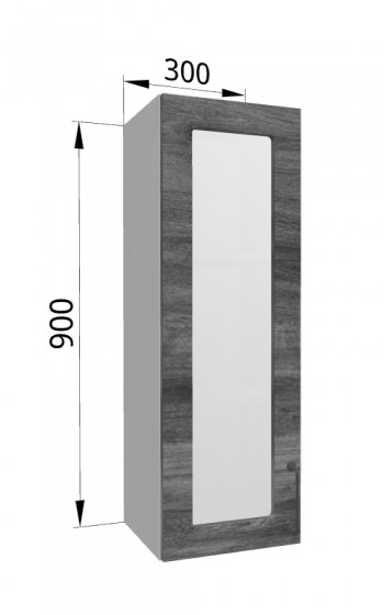 Лофт ВПС 300 шкаф верхний со стеклом высокий (Дуб бурый/корпус Серый) в Искитиме - iskitim.mebel54.com | фото
