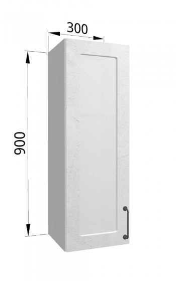 Лофт ВПС 300 шкаф верхний со стеклом высокий (Штукатурка белая/корпус Серый) в Искитиме - iskitim.mebel54.com | фото