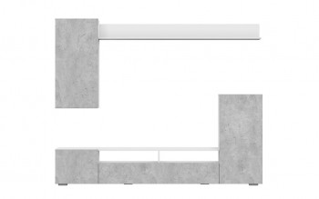 Мебель для гостиной МГС 4 (Белый/Цемент светлый) в Искитиме - iskitim.mebel54.com | фото