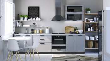 Модульная кухня Глетчер 3 м (Гейнсборо силк/белый) в Искитиме - iskitim.mebel54.com | фото
