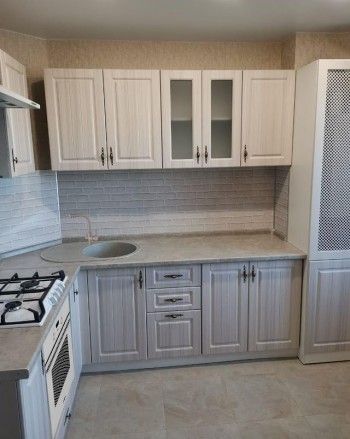 Модульная кухня Империя 1,8 м (Белый Эмалит/Серый) в Искитиме - iskitim.mebel54.com | фото