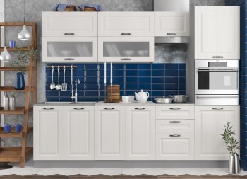 Модульная кухня Капри 2,7 м (Липа белый/Серый) в Искитиме - iskitim.mebel54.com | фото