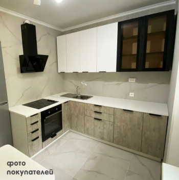 Модульная кухня Норд 1,6 м (Софт даймонд/Камень беж/Белый) в Искитиме - iskitim.mebel54.com | фото