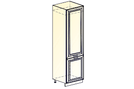 Монако Шкаф-пенал L600 под холодильник (2 дв. гл.) (Белый/Латте матовый) в Искитиме - iskitim.mebel54.com | фото