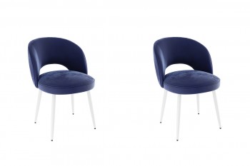 Набор стульев Моли 2 шт (синий велюр/белый) в Искитиме - iskitim.mebel54.com | фото