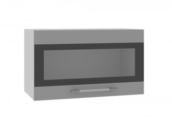 Норд ШВГС 600 Шкаф верхний горизонтальный со стеклом (Софт черный/корпус Венге) в Искитиме - iskitim.mebel54.com | фото